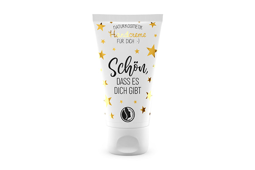 112101 Geschenk für Dich Naturkosmetik Handcreme mit Aufschrift Schön, dass es Dich gibt