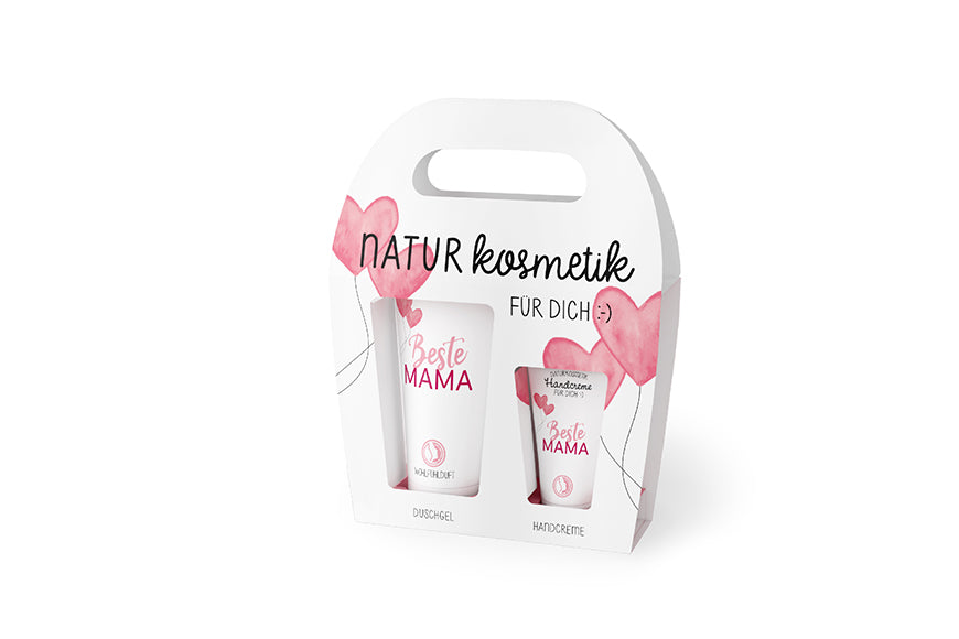 129735 Geschenk für Dich Naturkosmetik Duschgel und Handcreme mit Aufschrift Beste Mama