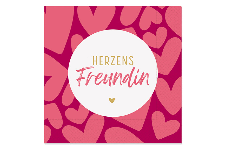 130714 Geschenk für Dich Papier Servietten mit Aufschrift Herzens Freundin