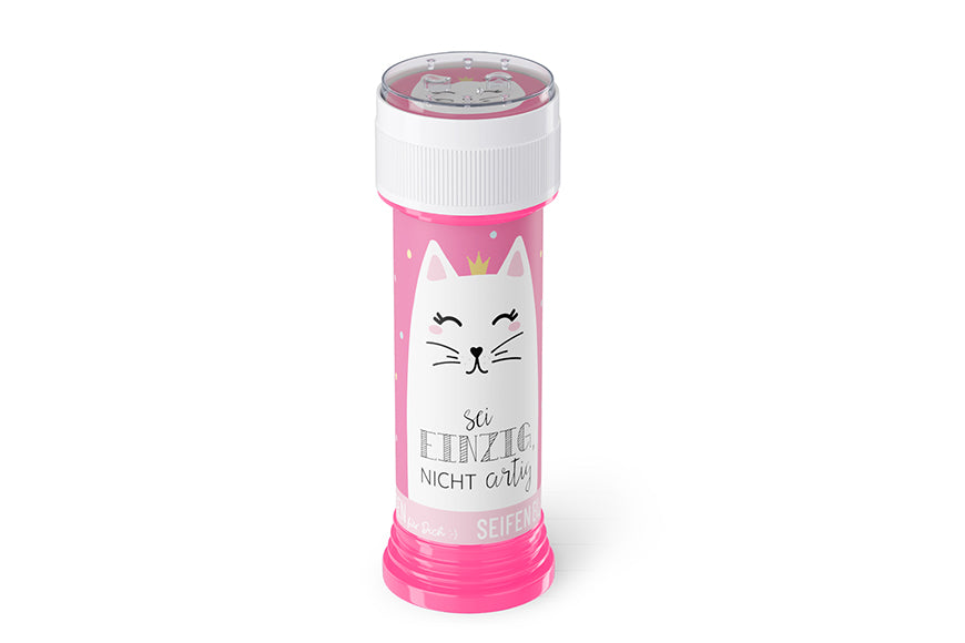186581 Geschenk für Dich Seifenblasen Katze mit Aufschrift Sei einzig, nicht artig