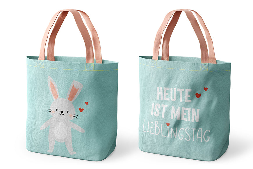 397382 Geschenk für Dich Kinder Shopper mit Aufschrift Heute ist mein Lieblingstag, Motiv Hase