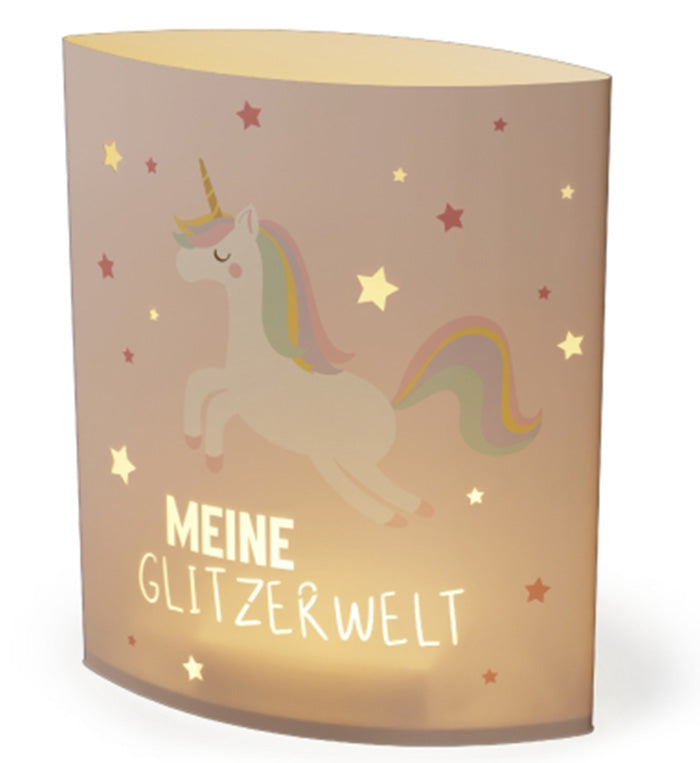 629331 rosa LED Kinder Nachtlicht Meine Glitzerwelt mit Einhorn Poesielicht von Geschenk für Dich, 4027268339679