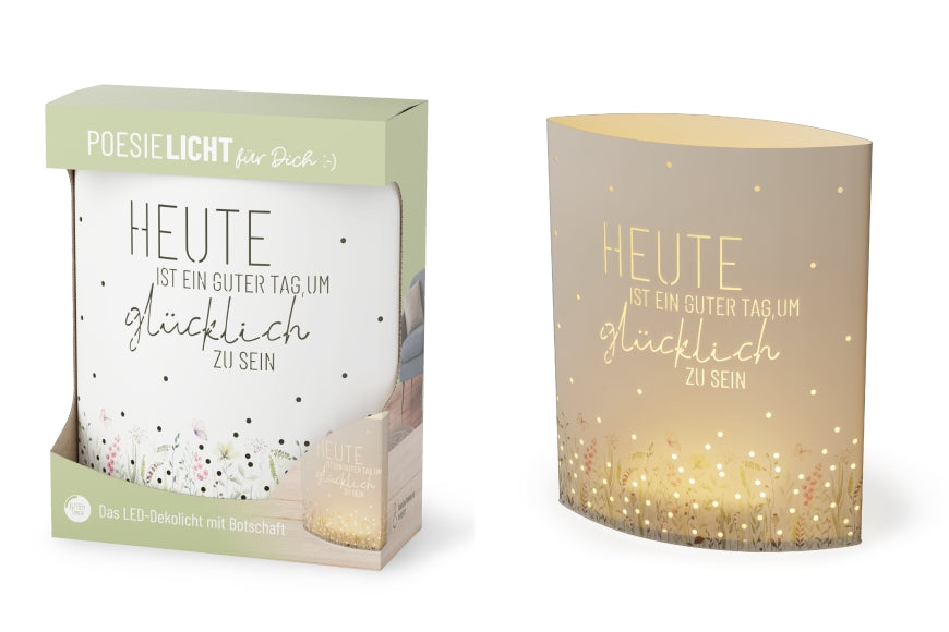 629592, LED Poesielicht Heute ist ein guter Tag, um glücklich zu sein von Geschenk für Dich, Nachtlicht, 4027268334940