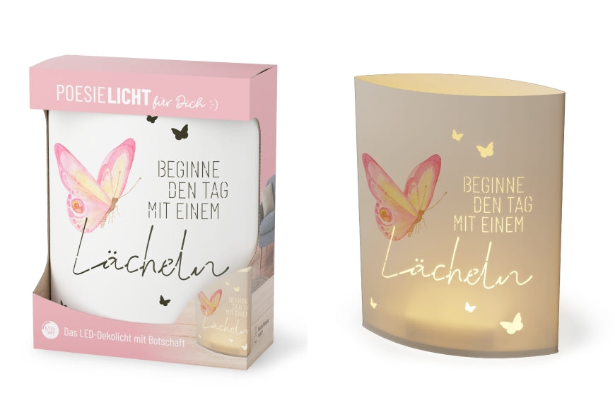 629664 LED Poesielicht Beginne den Tag mit einem Lächeln von Geschenk für Dich Nachtlicht, 4027268335008