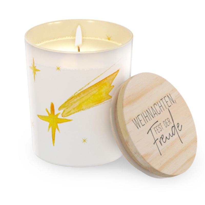 651172-1 Weihnachtliche Duftkerze Schöne Weihnachten mit Vanilleduft von Geschenk für Dich, 4027268334148