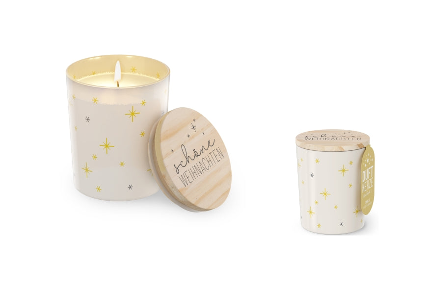 651196 Weihnachtliche Duftkerze Schöne Weihnachten mit Vanilleduft von Geschenk für Dich, 4027268334186