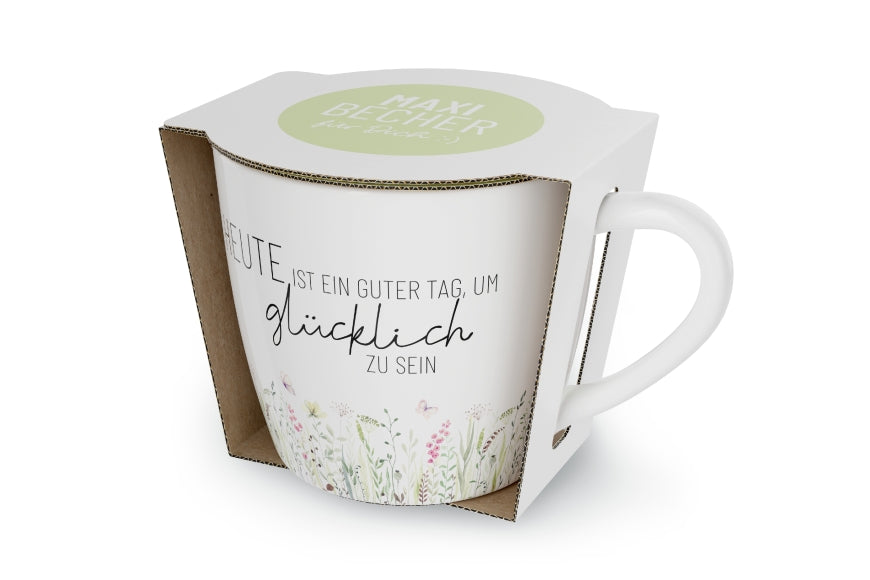 910592 Maxi-Becher “Heute ist ein guter Tag, um glücklich zu sein” ist ein Geschenk, 4027268335275