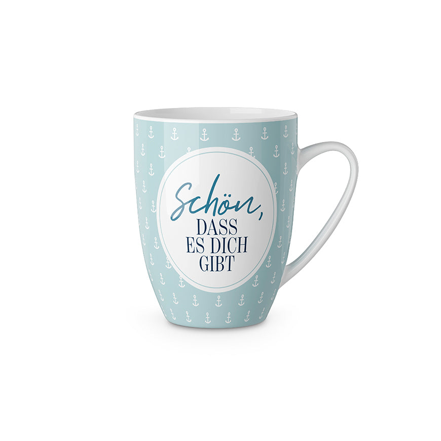 950841 Maritimer Becher Tasse Schön, dass es Dich gibt Glück Ahoi