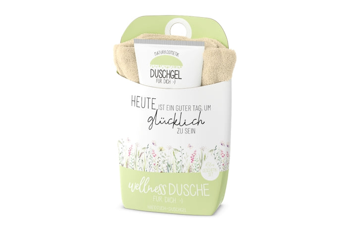108592 Wellnessdusche Geschenkset Heute ist ein guter Tag, um glücklich zu sein von Geschenk für Dich, 4027268336494