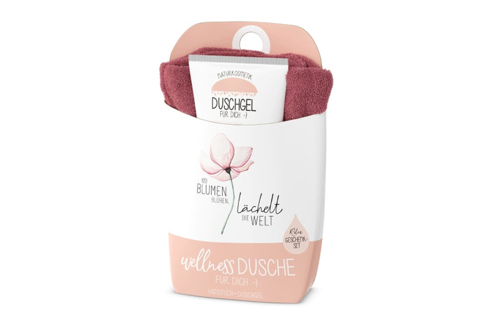 108593 Wellnessdusche Geschenkset “Wo Blumen blühen, lächelt die Welt” von Geschenk für Dich, 4027268336500