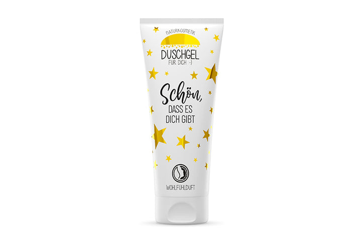 110101 Geschenk für Dich Naturkosmetik Duschgel mit Aufschrift Schön, dass es Dich gibt