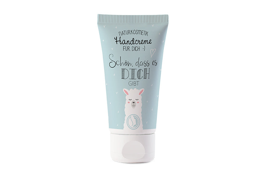 112673 Geschenk fr Dich Naturkosmetik Handcreme Schn, dass es Dich gibt mit Lama Motiv