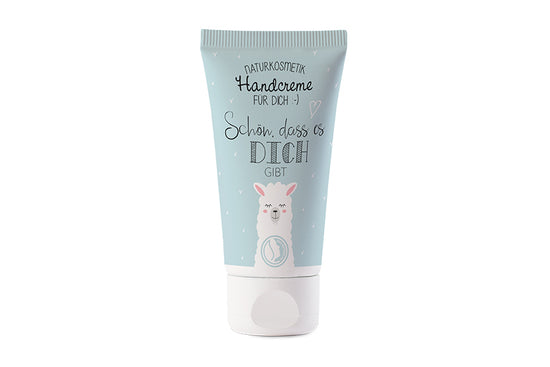 112673 Geschenk fr Dich Naturkosmetik Handcreme Schn, dass es Dich gibt mit Lama Motiv