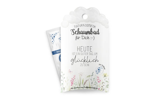113592, Naturkosmetik Schaumbad “Heute ist ein guter Tag, um glücklich zu sein” von Geschenk für Dich, 4027268337453