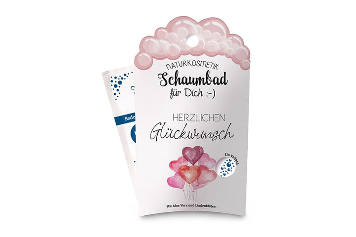 113662, Naturkosmetik Schaumbad mit Aufschrift Herzlichen Glückwunsch