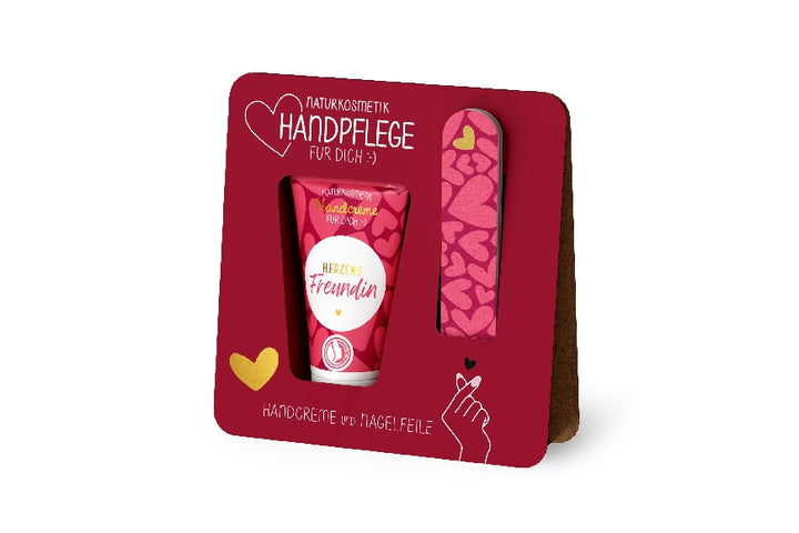 119714 Naturkosmetik Handpflegeset Handcreme mit Nagelfeile Herzens Freundin von Geschenk fr Dich