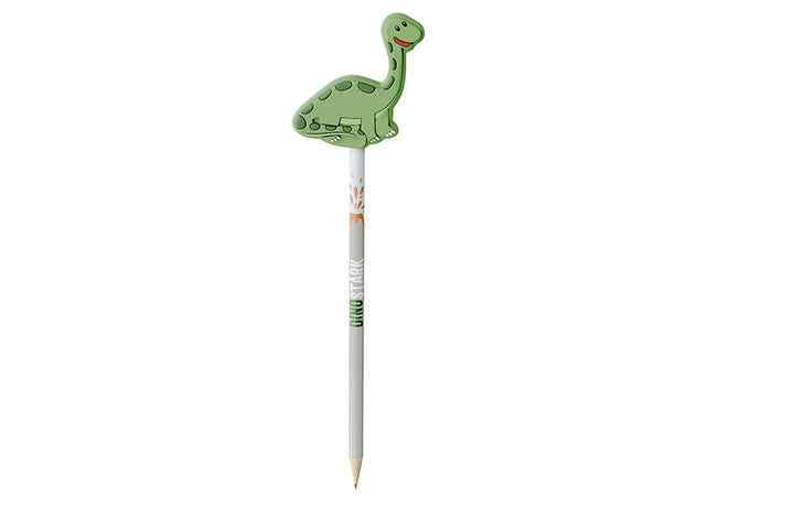 182381 Geschenk für Dich Bleistift Vierfarbstift  mit Aufschrift Dino stark und DinoTopper