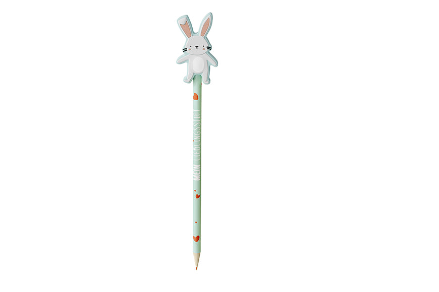 182382 Geschenk für Dich BleistiftVierfarbstift  mit Aufschrift Mein Lieblingstift und Hasen Topper
