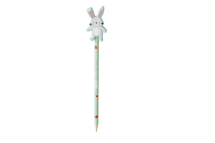 182382 Geschenk für Dich BleistiftVierfarbstift  mit Aufschrift Mein Lieblingstift und Hasen Topper