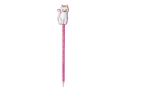 183581 Geschenk für Dich Bleistift mit Aufschrift Sei einzig, nicht artig und Katze als Topper