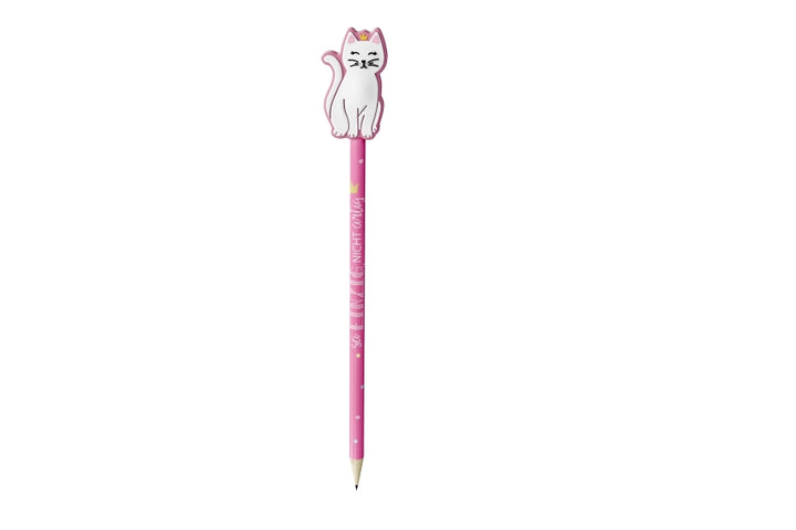 183581 Geschenk für Dich Bleistift mit Aufschrift Sei einzig, nicht artig und Katze als Topper
