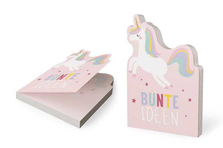 185331 Geschenk für Dich Notizblock Einhorn mit Aufschrift Bunte Ideen