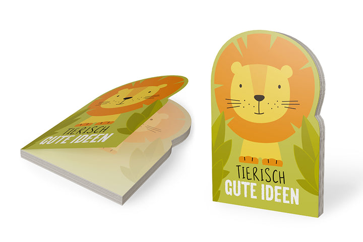 185334 Geschenk für Dich Notizblock Löwe mit Aufschrift Tierisch gute Ideen