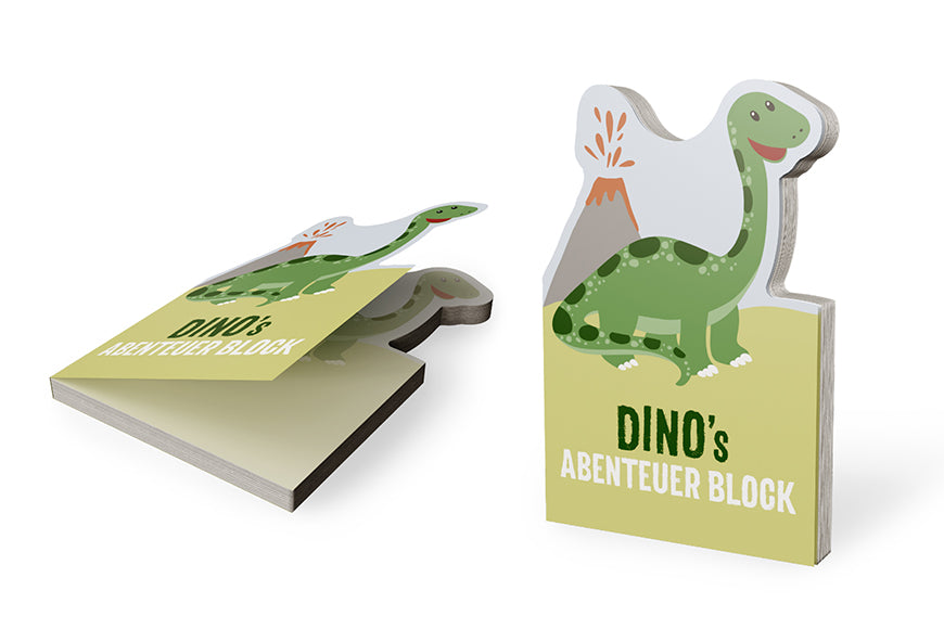 185381 Geschenk für Dich Notizblock Dinosaurier mit Aufschrift Dinos Abenteuerblock