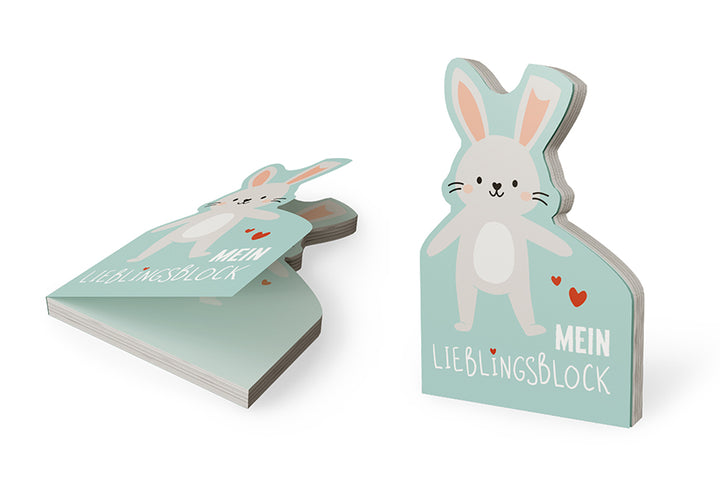 185382 Geschenk für Dich Notizblock Hase mit Aufschrift Mein Lieblingsblock