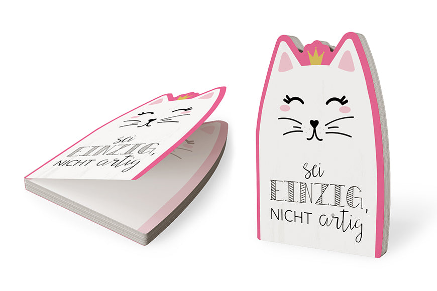 185581 Geschenk für Dich Notizblock Katze mit Aufschrift Sei einzig, nicht artig