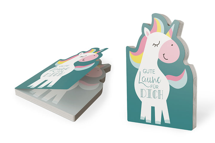 185582 Geschenk für Dich Notizblock Einhorn mit Aufschrift Gute Laune für Dich