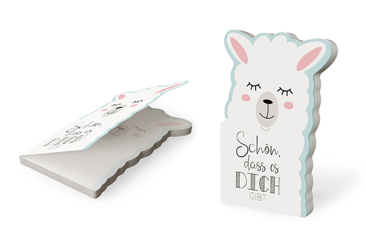 185673 Geschenk für Dich Notizblock Lama mit Aufschrift Schön, dass es Dich gibt