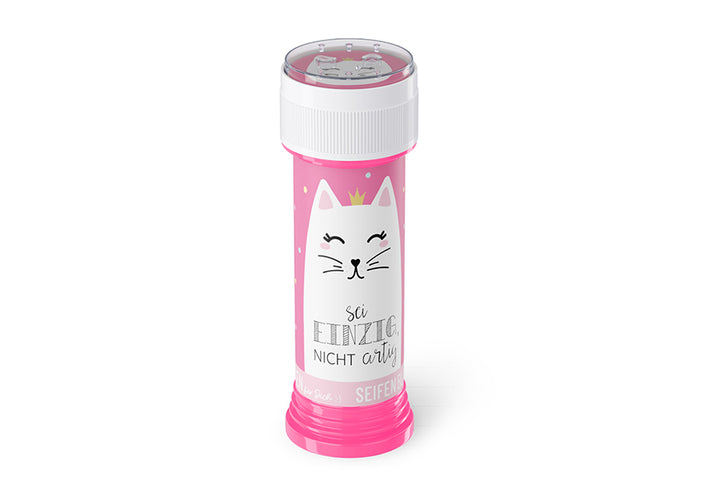 186581 Geschenk für Dich Seifenblasen Katze mit Aufschrift Sei einzig, nicht artig