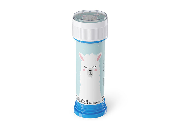 186673  Geschenk für Dich Seifenblasen Lama mit Aufschrift Schön, dass es Dich gibt