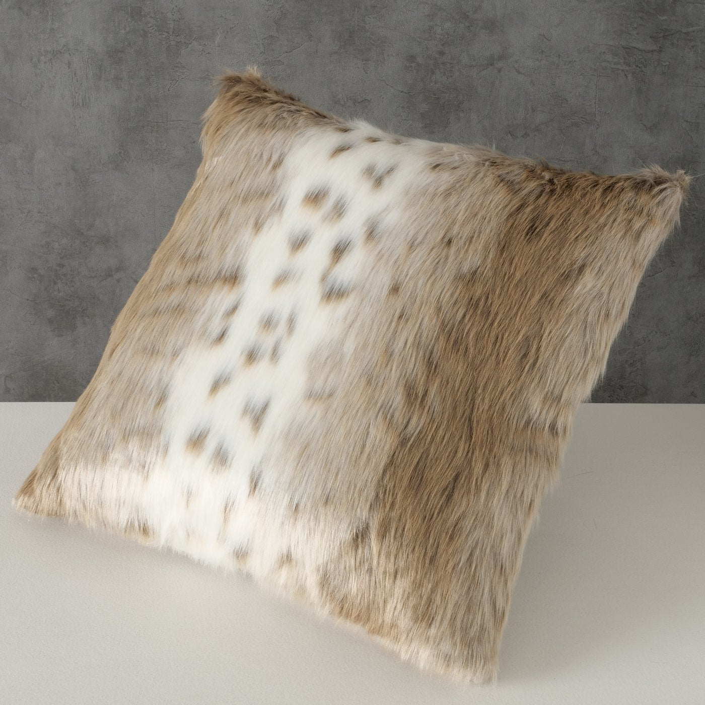 2014969-1 Boltze Kissen cremeweiß braun gestreift, 2014969, 4020607933361, Kuschelkissen, Sofakissen, Plüschkissen