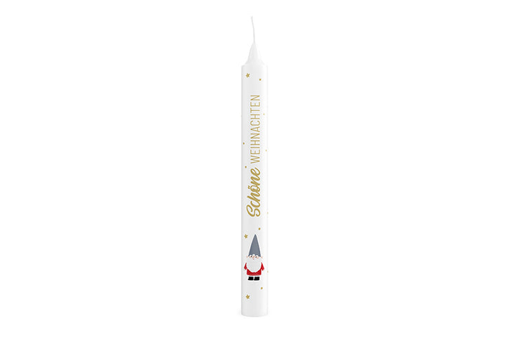 Geschenk für Dich Stabkerze Schöne Weihnachten mit Motiv Weihnachtswerg