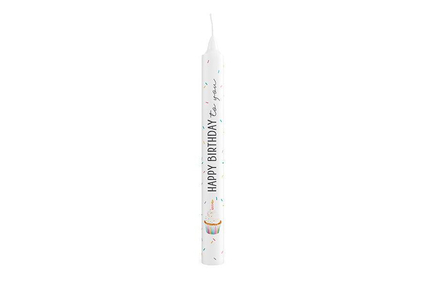 Geschenk für Dich Stabkerze mit Aufschrift Happy Birthday to you