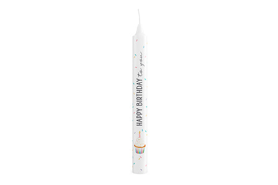 Geschenk für Dich Stabkerze mit Aufschrift Happy Birthday to you