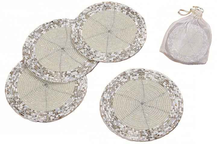 3685100-Boltze Glas Untersetzer rund creme weiß, 3685100, 4020607333277
