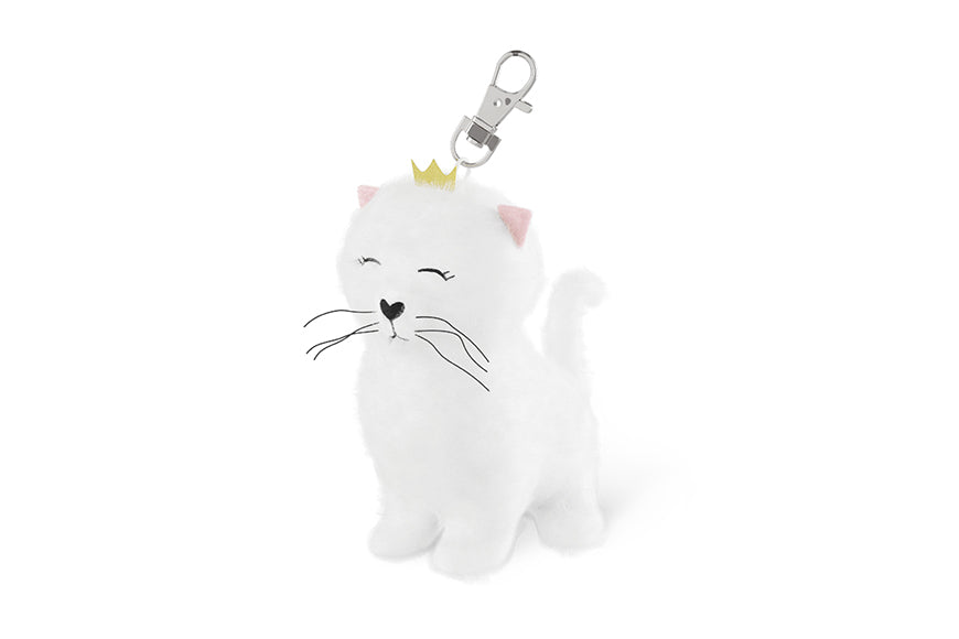 374581 Geschenk für Dich Plüsch Anhänger weiße Katze, Schlüsselanhänger