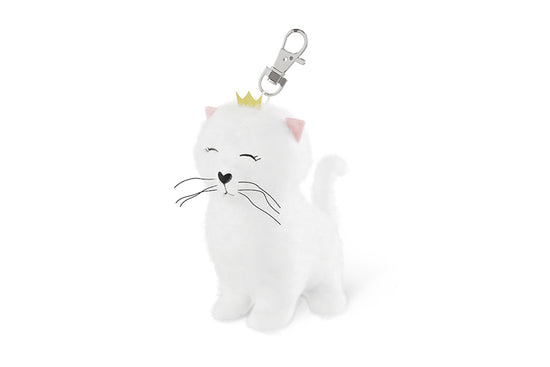 374581 Geschenk für Dich Plüsch Anhänger weiße Katze, Schlüsselanhänger
