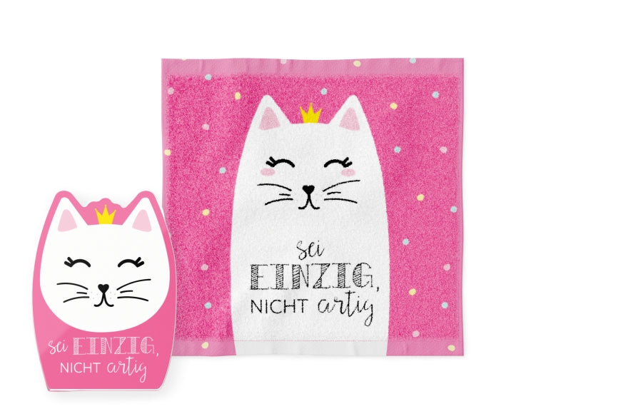 378581 Pinkes Magisches Handtuch mit Aufschrift Sei einzig, nicht artig Katzevon Geschenk für Dich, 4027268338740
