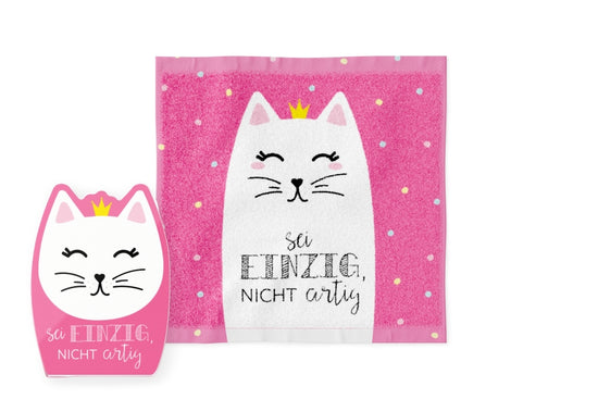 378581 Pinkes Magisches Handtuch mit Aufschrift Sei einzig, nicht artig Katzevon Geschenk für Dich, 4027268338740