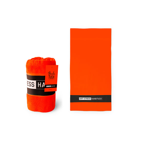 379301 oranges Badetuch orange mit Spruch Anti Stress Handtuch, Saunatuch, Strandtuch von Geschenk für Dich