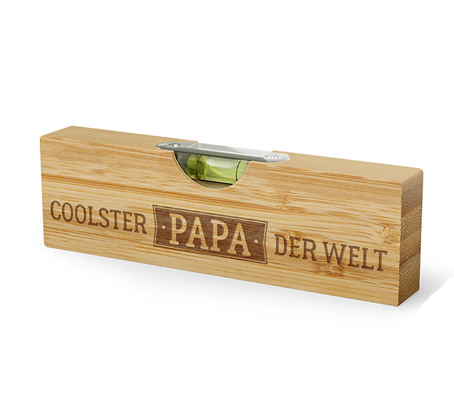 393756-1 Geschenk für Dich Bierbuddy Coolster Papa der Welt, Wasserwaage mit Flaschenöffner Bieröffner, cooles Männergeschenk