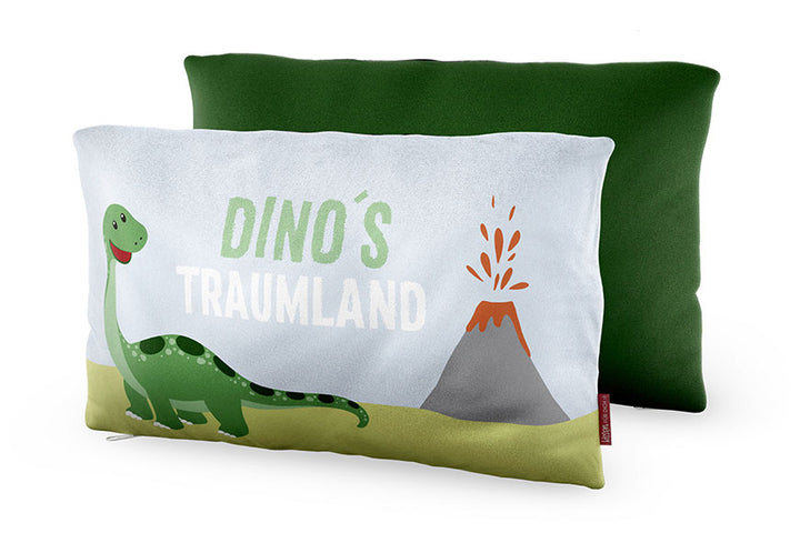 396381-1  Geschenk für Dich Kinder Kissen mit Dinosaurier, Dino´s Traumland, Kuschelkissen