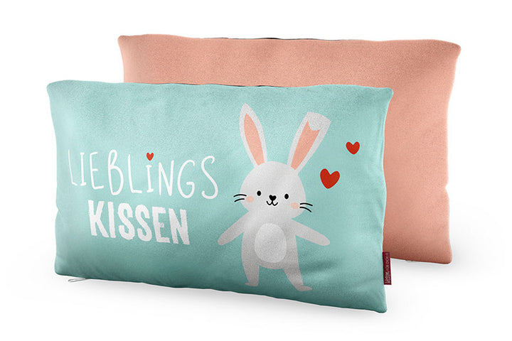 396382-1  Geschenk für Dich Kinder Kissen mit Hase, Lieblingskissen, Kuschelkissen
