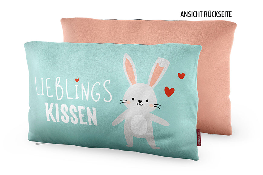 396382 Geschenk für Dich Kinder Kissen mit Hase, Lieblingskissen, Kuschelkissen