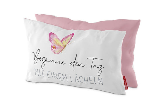 396664 Geschenk für Dich Deko Kissen Beginne den Tag mit einem Lächeln Kuschelkissen, 396662, 4027268270477