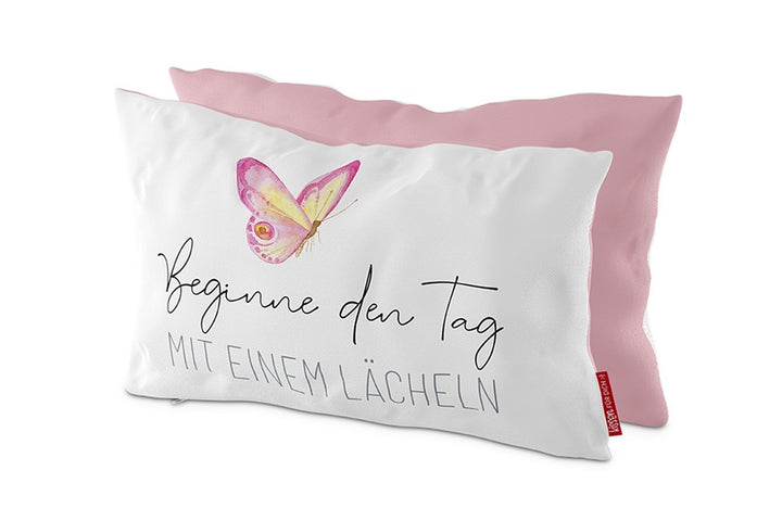 396664 Geschenk für Dich Deko Kissen Beginne den Tag mit einem Lächeln Kuschelkissen, 396662, 4027268270477